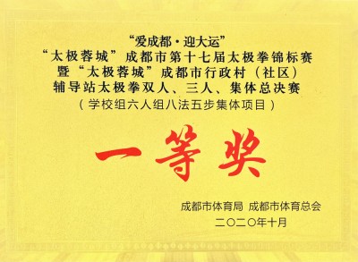 成都市第17屆太極拳錦標賽一等獎